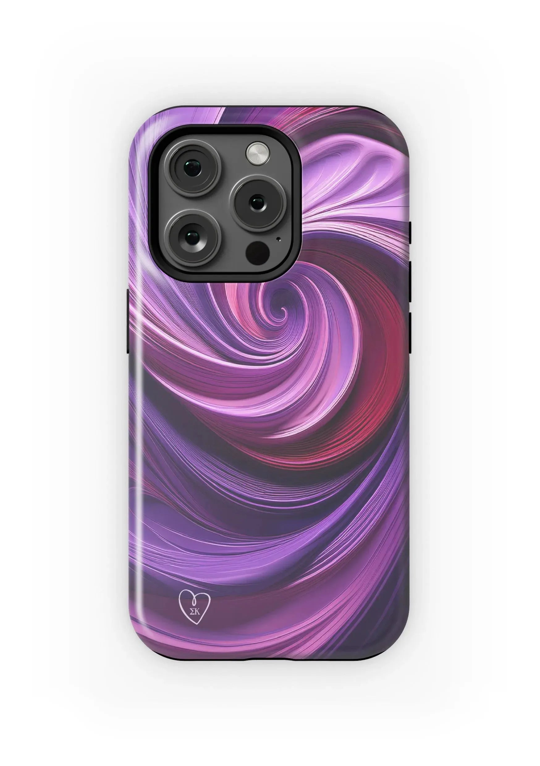Sigma Kappa iPhone 16, 15, 14 Mobile Phone Case - Swirl Matte Mobile Phone Cases