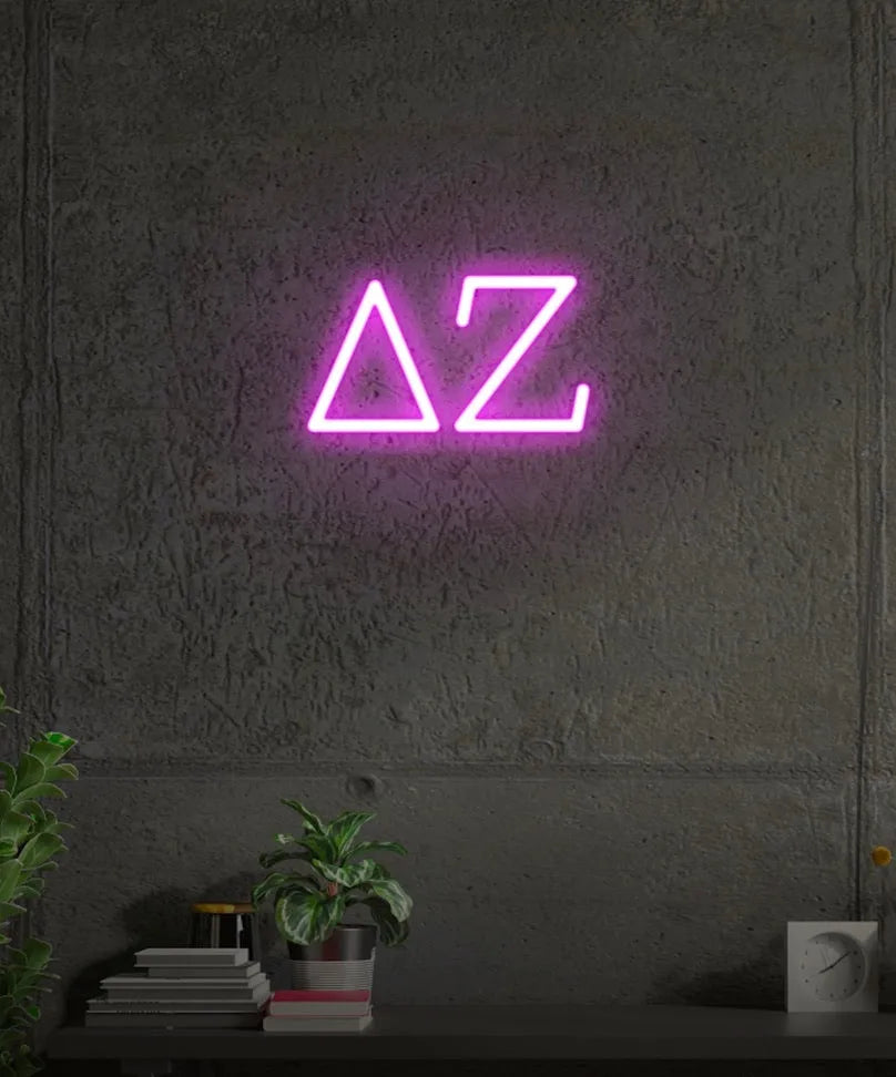 Delta Zeta Greek Letters LED Neon Sign | Dorm Decor | Wall Sign