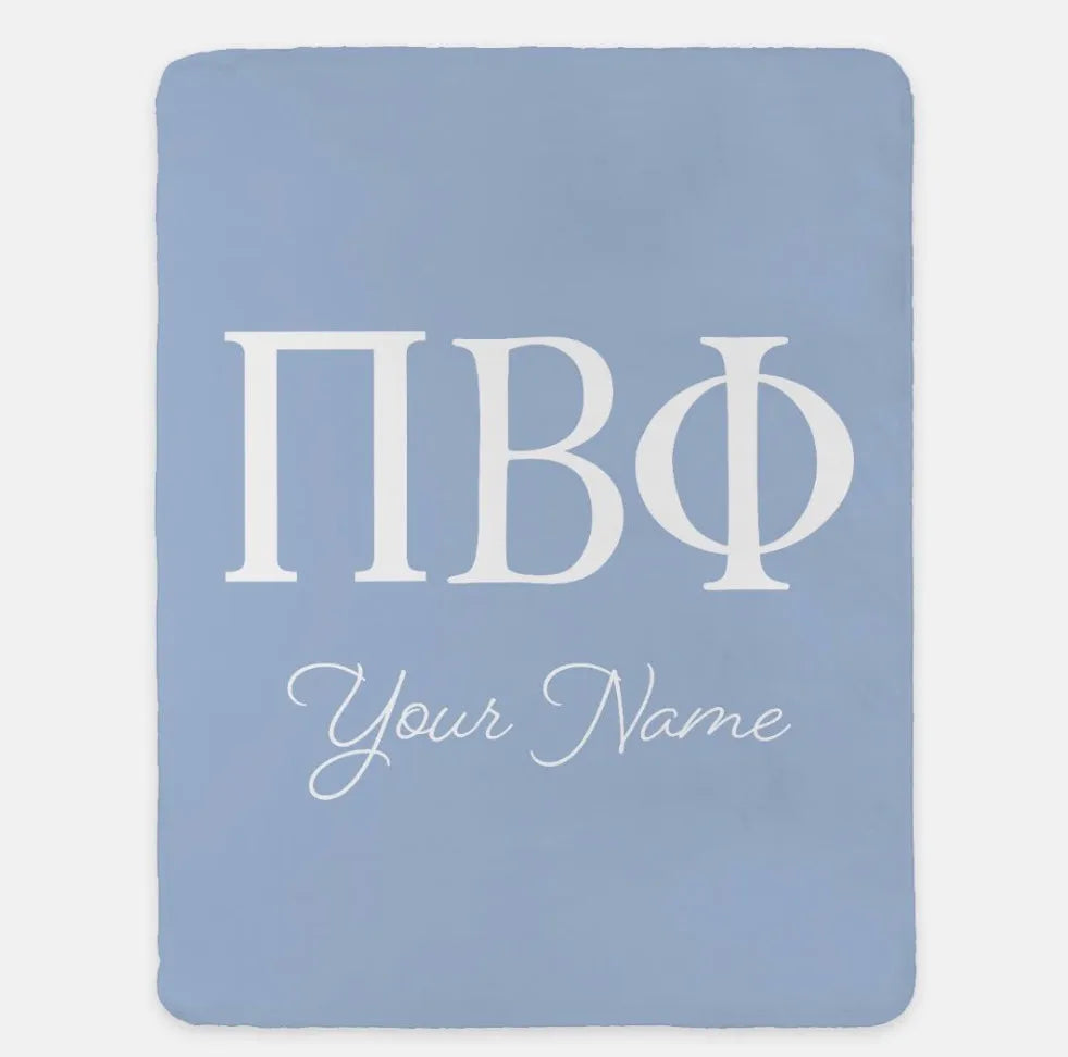 Personalized Pi Beta Phi XL 60x80 Sherpa Throw Blanket | Custom Pi Phi Gifts & Decor