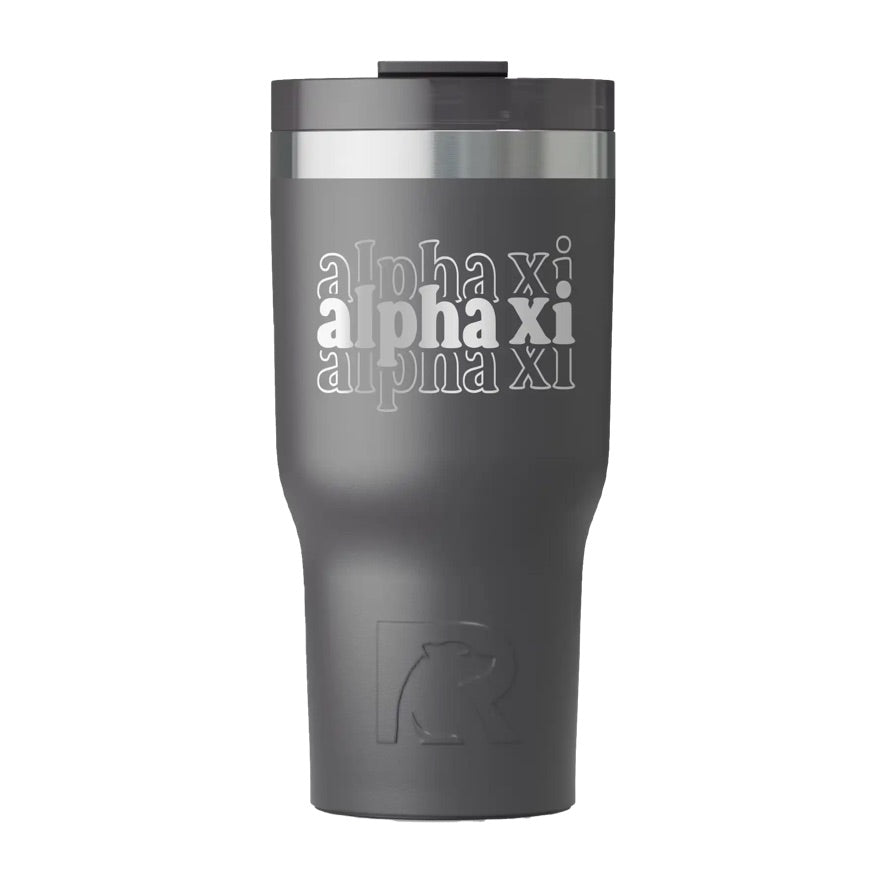 Alpha Xi Delta RTIC 20 oz Essential Ceramic Lined Tumbler - Stacked Letters