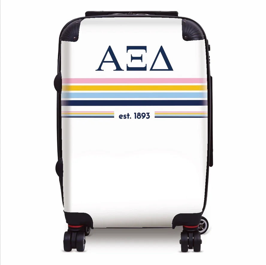 Alpha Xi Delta Carry-on Suitcase - Preppy Stripe Suitcases