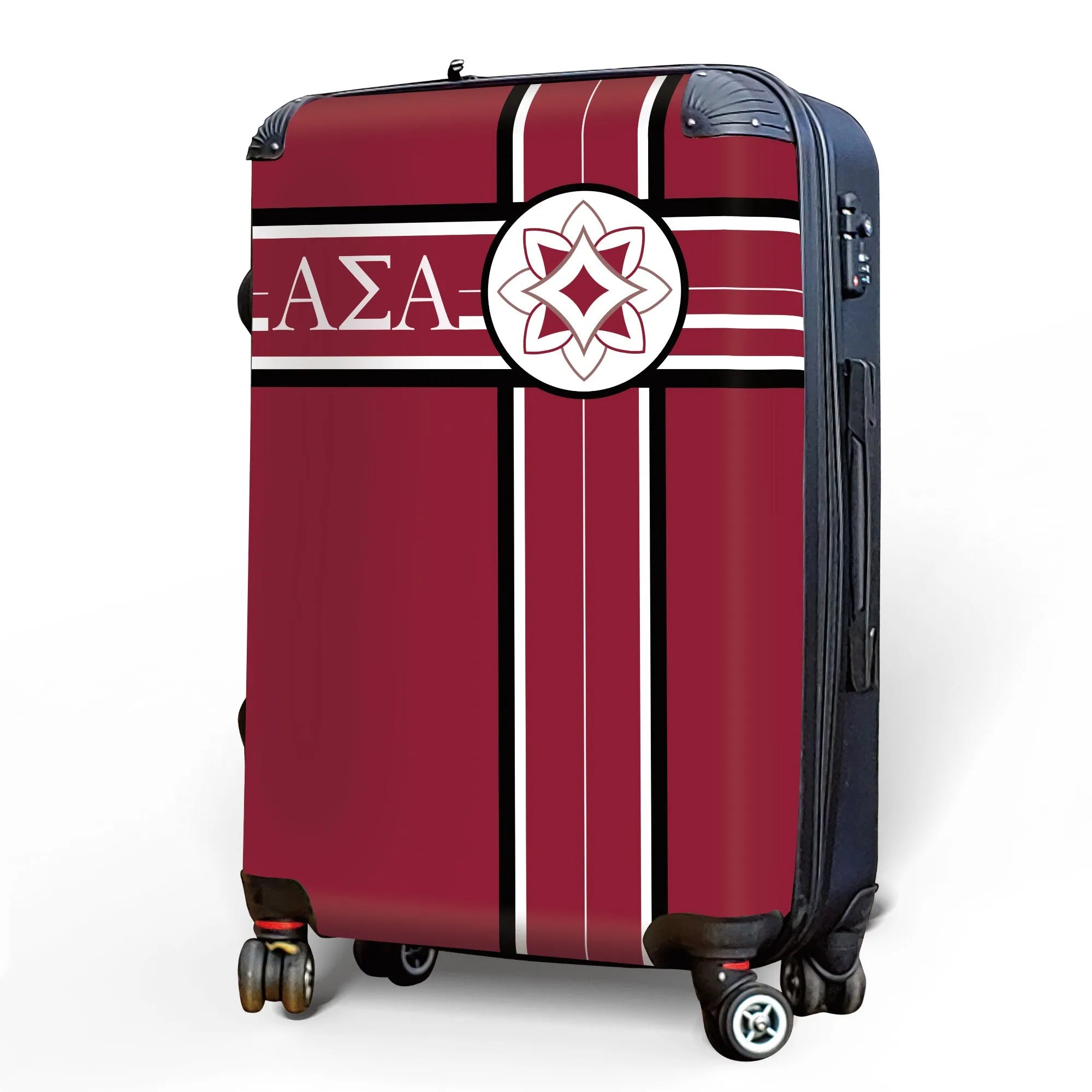 Alpha Sigma Alpha 20" Carry-on Suitcase Luggage - Cross Stripe