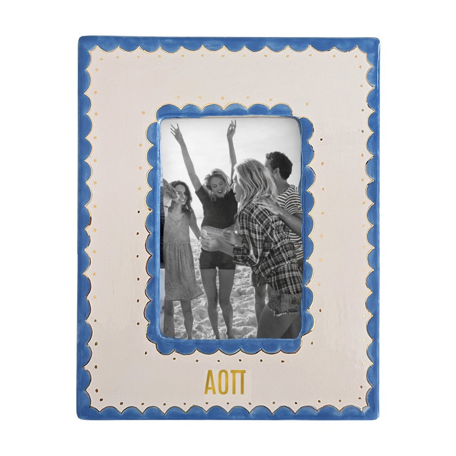 Alpha Omicron Pi Scallop Picture Frame | AOII Big Little Sister Keepsake