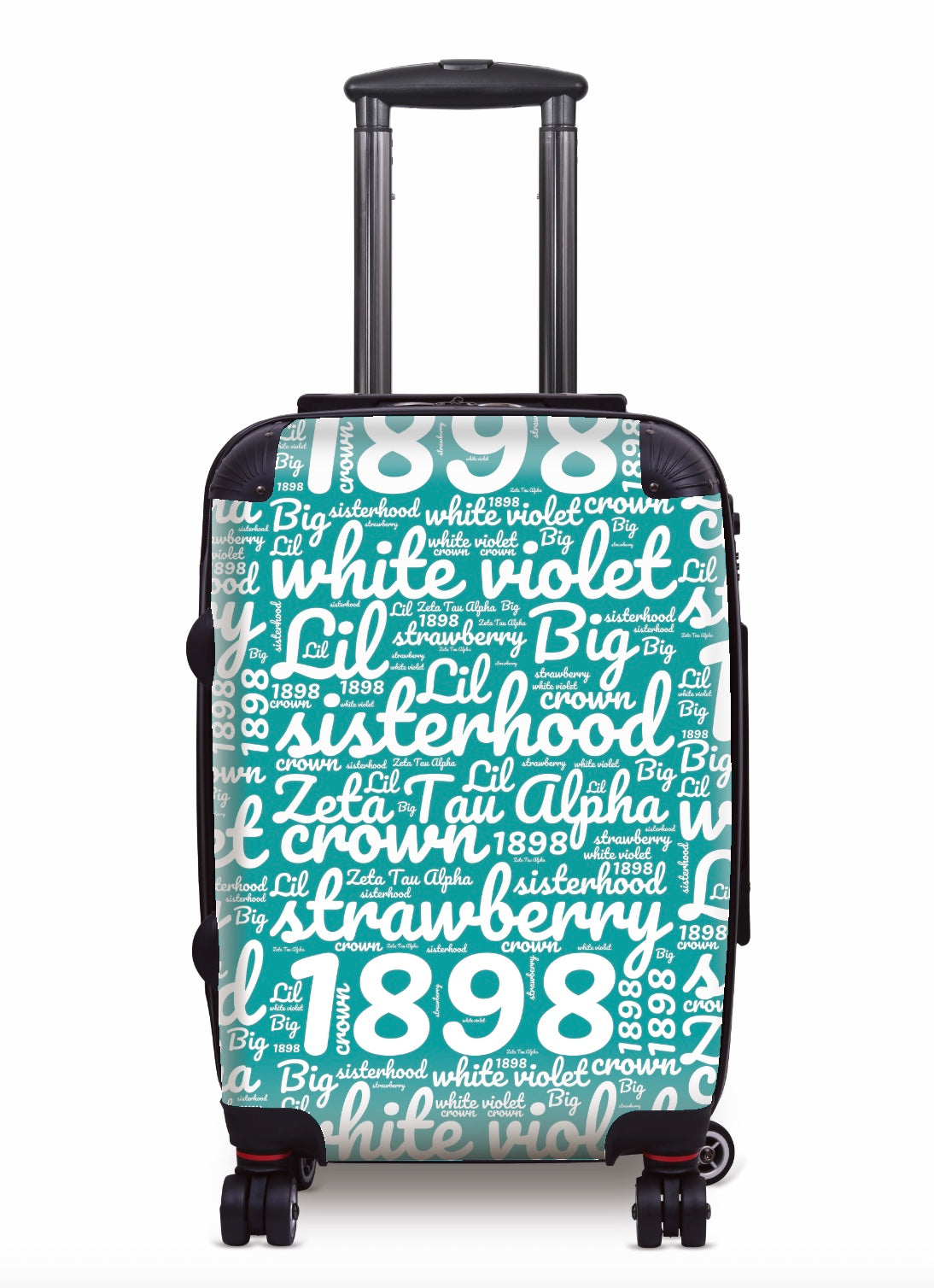 Zeta Tau Alpha Carry-on Luggage - Expression Art Turquoise Suitcases