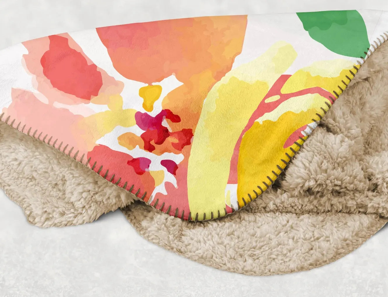 UNCW Floral Monogram Sherpa Blanket XL 60x80 Throw Blankets