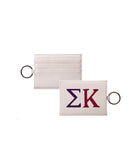 Sigma Kappa Vegan Saffiano Leather Keychain Card Holder - Greek Letter