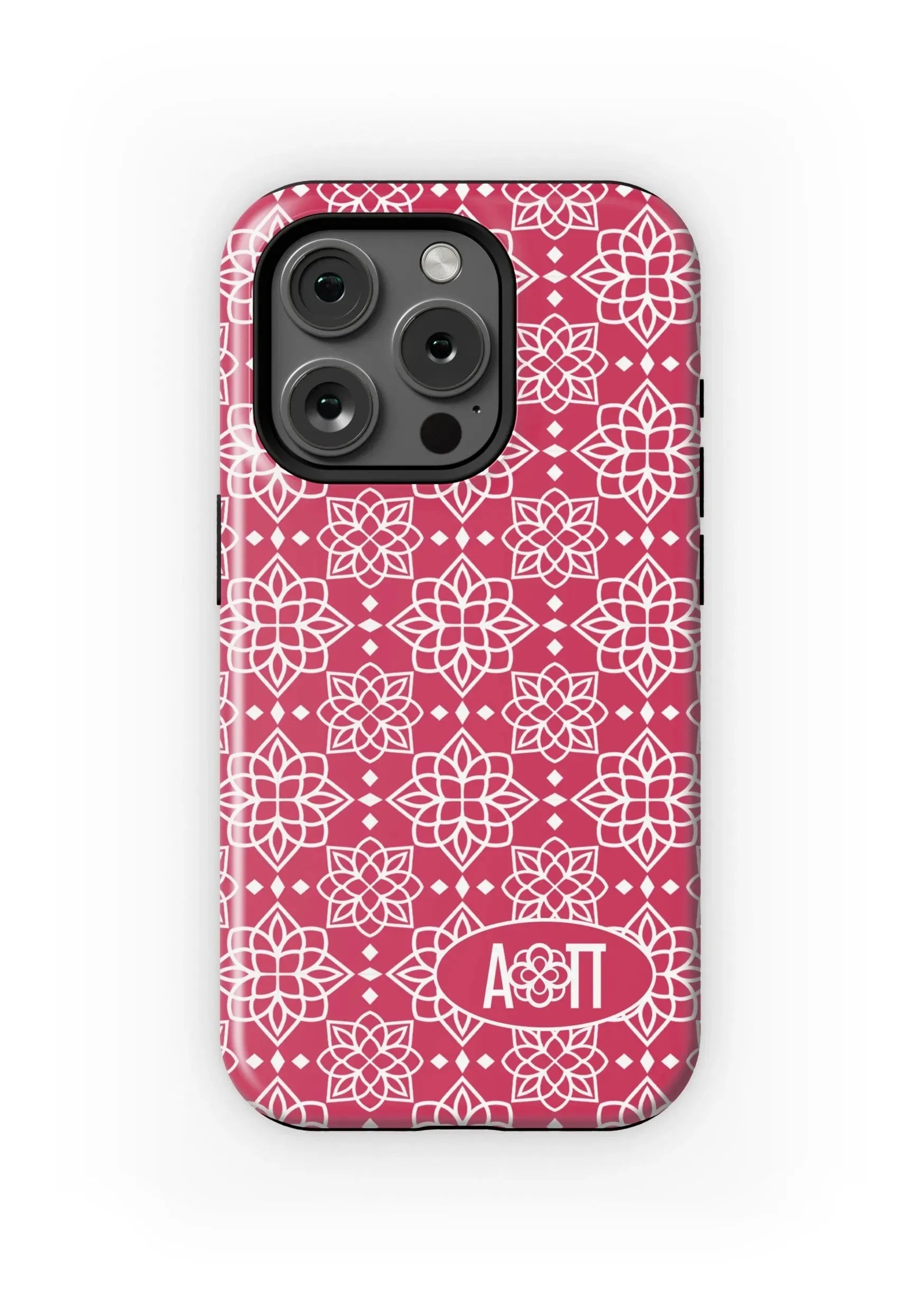 Alpha Omicron Pi iPhone 16, 15, 14 Mobile Phone Case - Ornate Matte Mobile Phone Cases