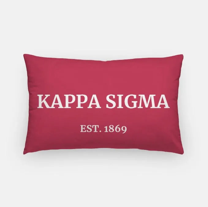 Kappa Sigma 1869 Lumbar Pillow Cover Red Pillow Covers