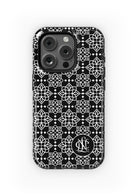 National Charity League iPhone 16, 15, 14 Phone Case Black Ornate