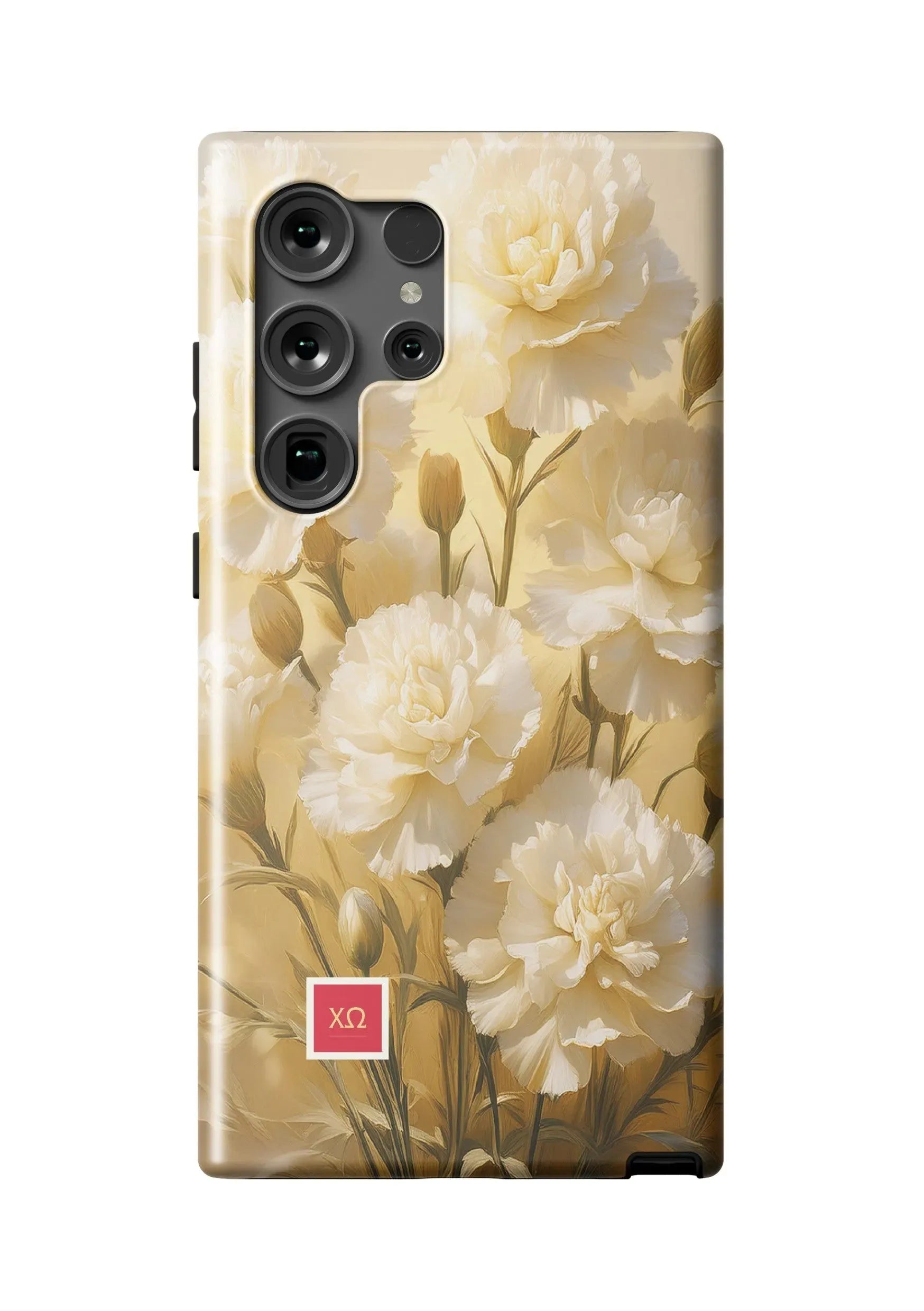 Chi Omega Samsung Galaxy 24, 23 Mobile Phone Case - Bold Carnations Matte Mobile Phone Cases