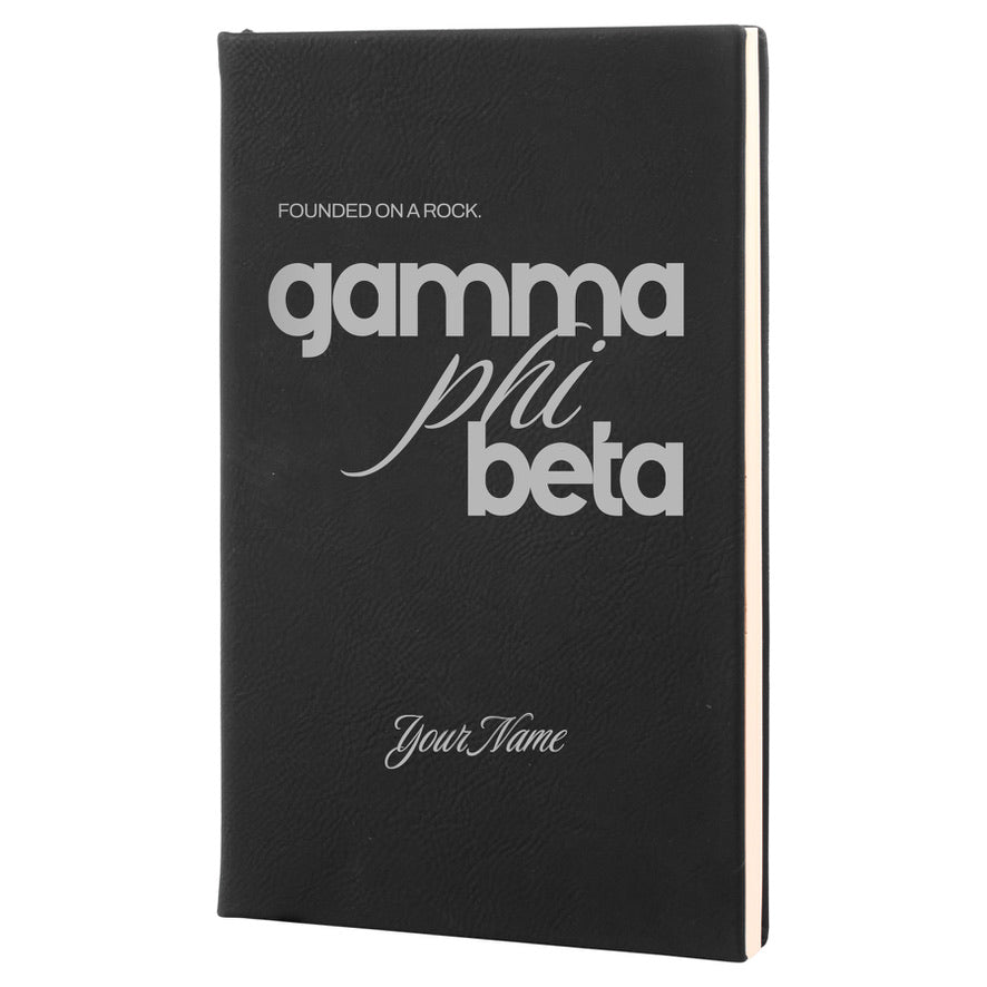 Gamma Phi Beta Personalized Leatherette Notebook Journal | GPhiB