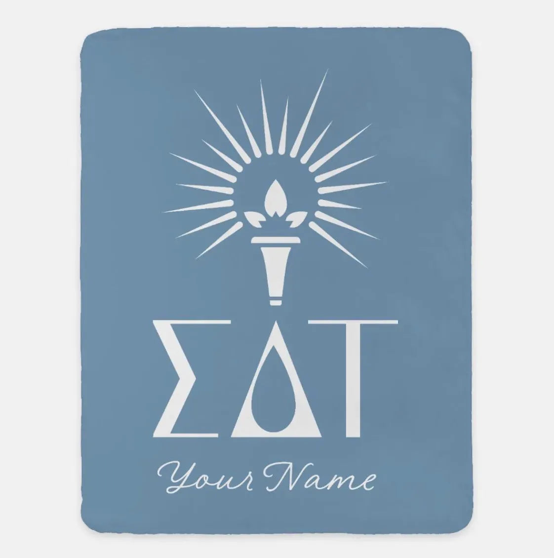 Sigma Delta Tau Personalized XL 60x80 Sherpa Throw Blanket Droplet Blue Throw Blankets