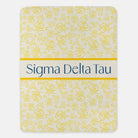 Sigma Delta Tau Blanket XL 60x80 Rose Pattern | Official Sig Delt Gifts | Festive Fit Home