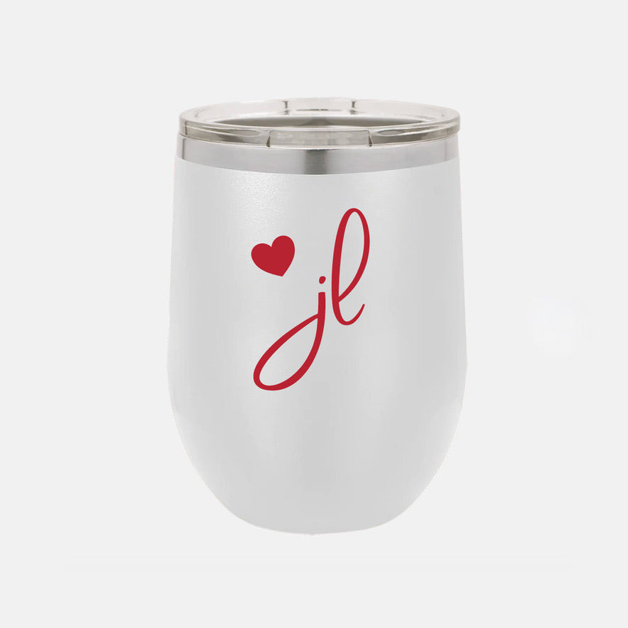 Junior League Wine Tumbler w/ Sliding Lid - JL Heart