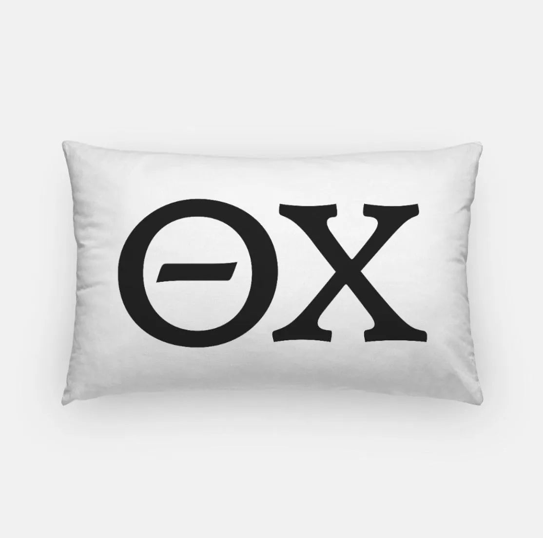 Theta Chi Lumbar Pillow Cover - Greek Letters White Black Pillow Covers