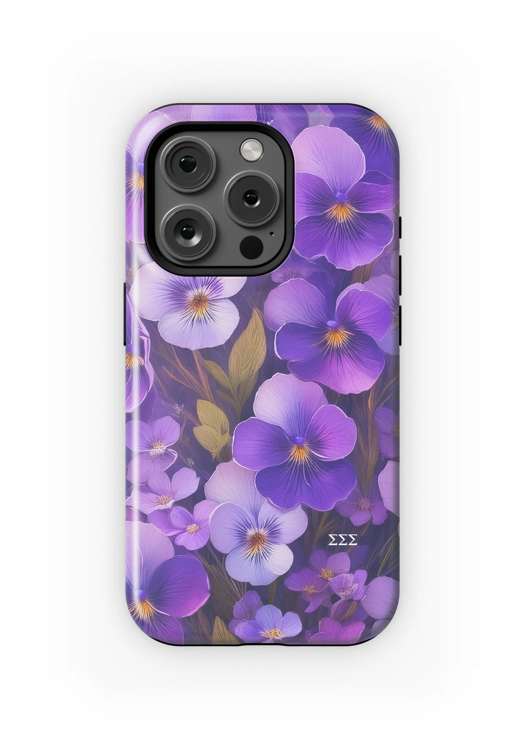 Tri Sigma iPhone 16, 15, 14 Mobile Phone Case Bold Violets Matte Mobile Phone Cases