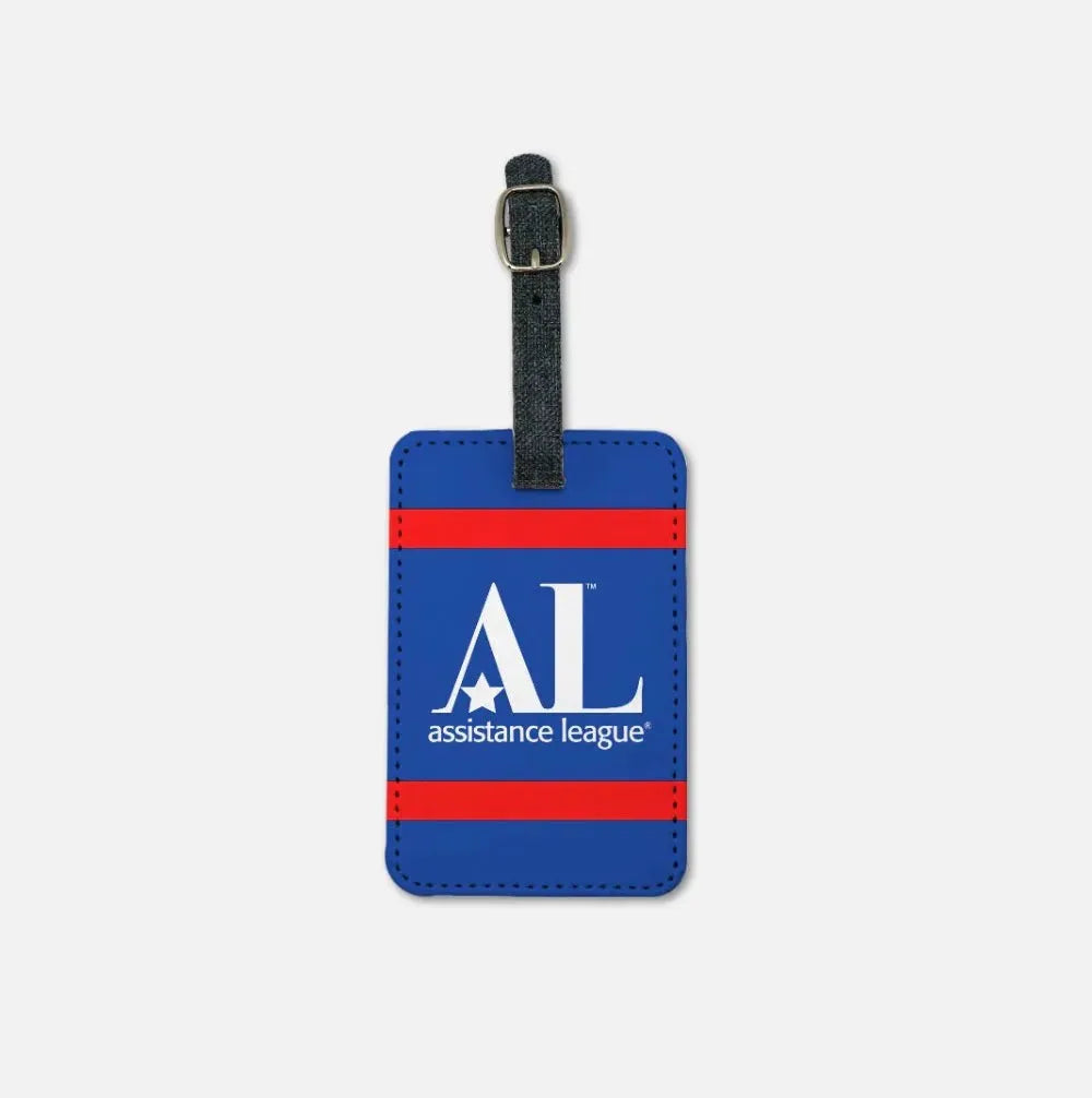 Assistance League (Set of 2) Luggage Tags - Stripes Blue Luggage Tags