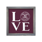 Sigma Kappa 12x12 Wood Framed Sign - "LOVE" Sig Kap Seal