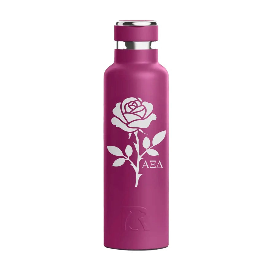 Alpha Xi Delta RTIC 20 oz Journey Ceramic Lined Water Bottle -Rose