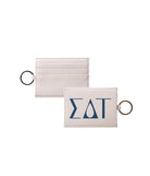 Sigma Delta Tau Vegan Saffiano Leather Card Holder Greek Letters | Sig Delt Gifts