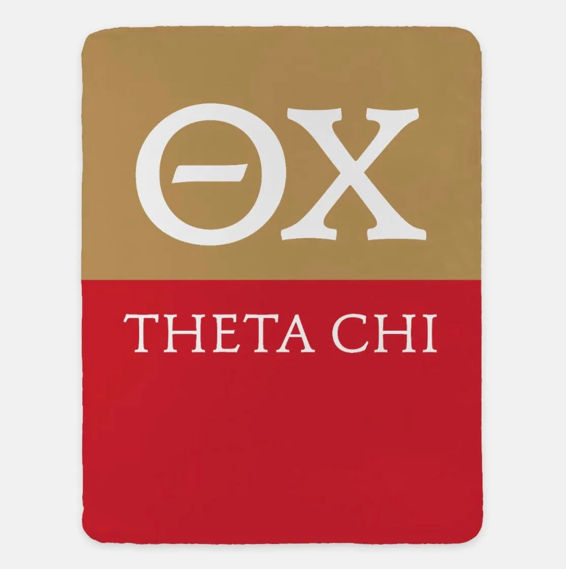 Theta Chi XL 60x80 Blanket - Color Block Gold Red Throw Blankets