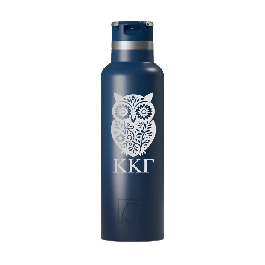 Kappa Kappa Gamma RTIC 20 oz Journey Ceramic Lined Water Bottle -Owl