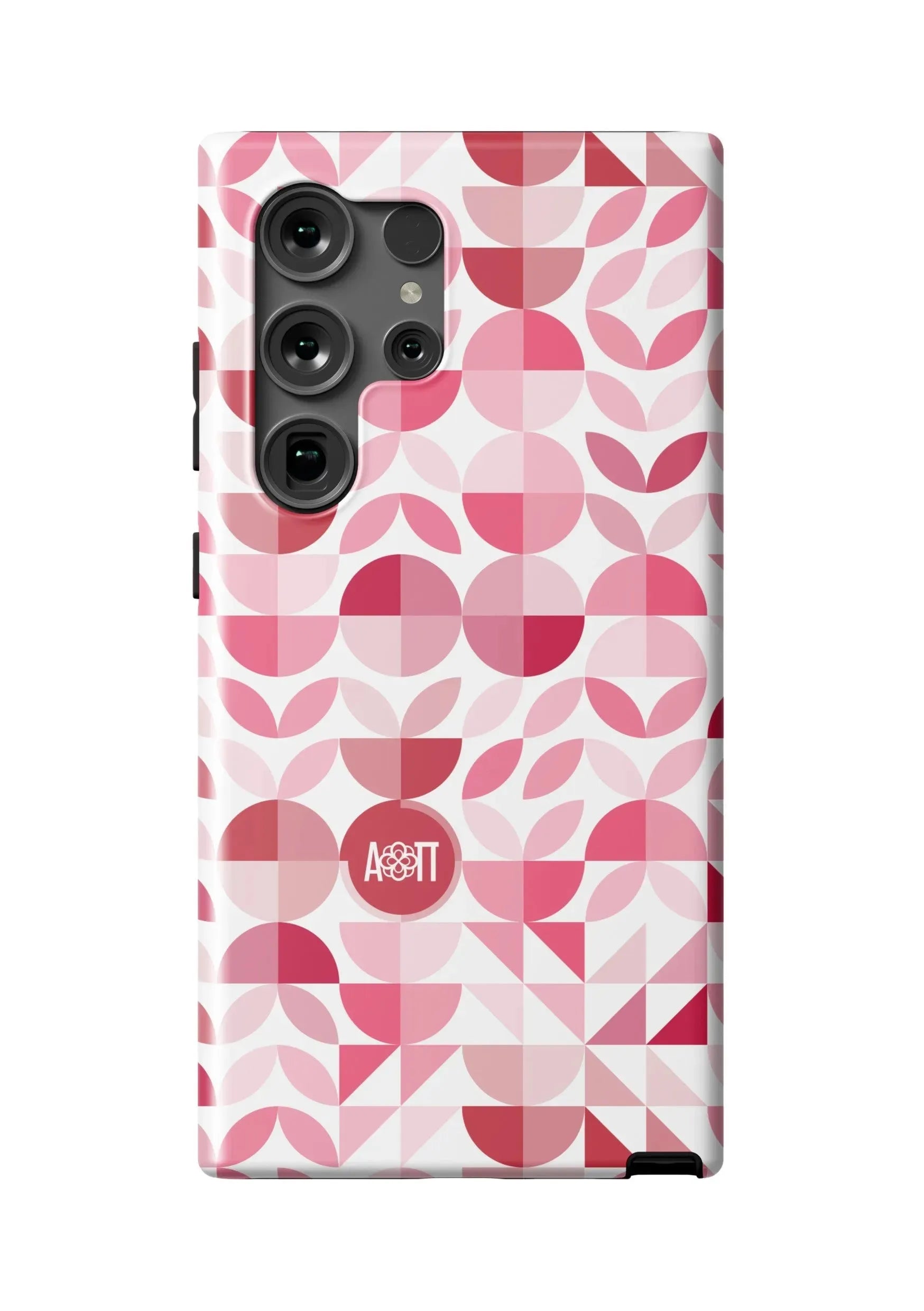 Alpha Omicron Pi Samsung Galaxy 24, 23 Mobile Phone Case - Geo Petals Matte Mobile Phone Cases