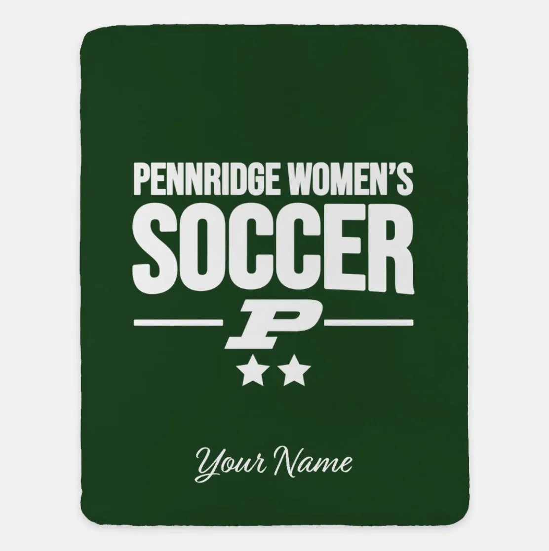 Pennridge Women's Soccer XL 60x80 Sherpa Blanket Personalized Green Throw Blankets
