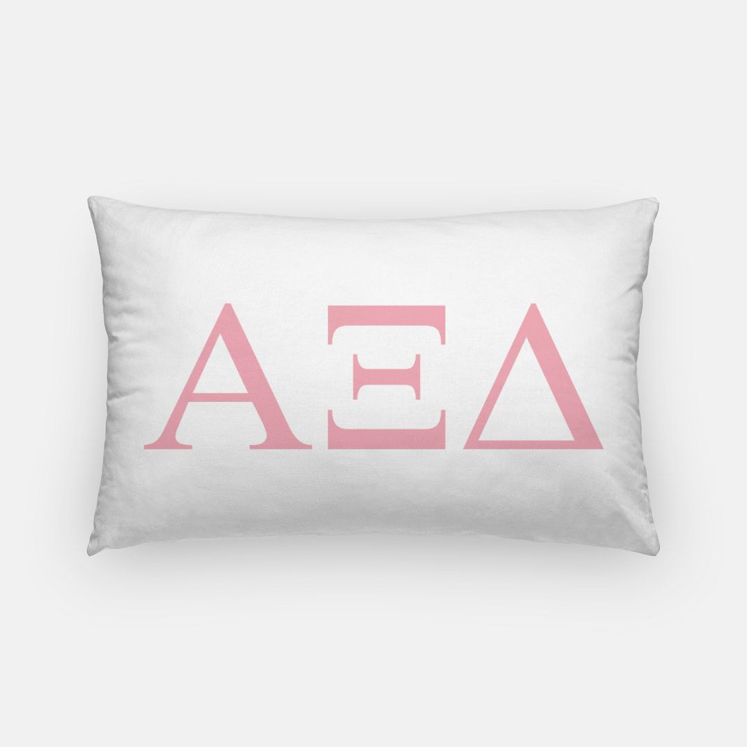 Alpha Xi Delta Lumbar Throw Pillow Cover - Greek Letters