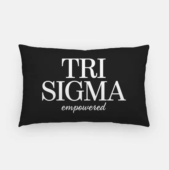Tri Sigma Traditional Lumbar Throw Pillow Cover Black Pillow Covers