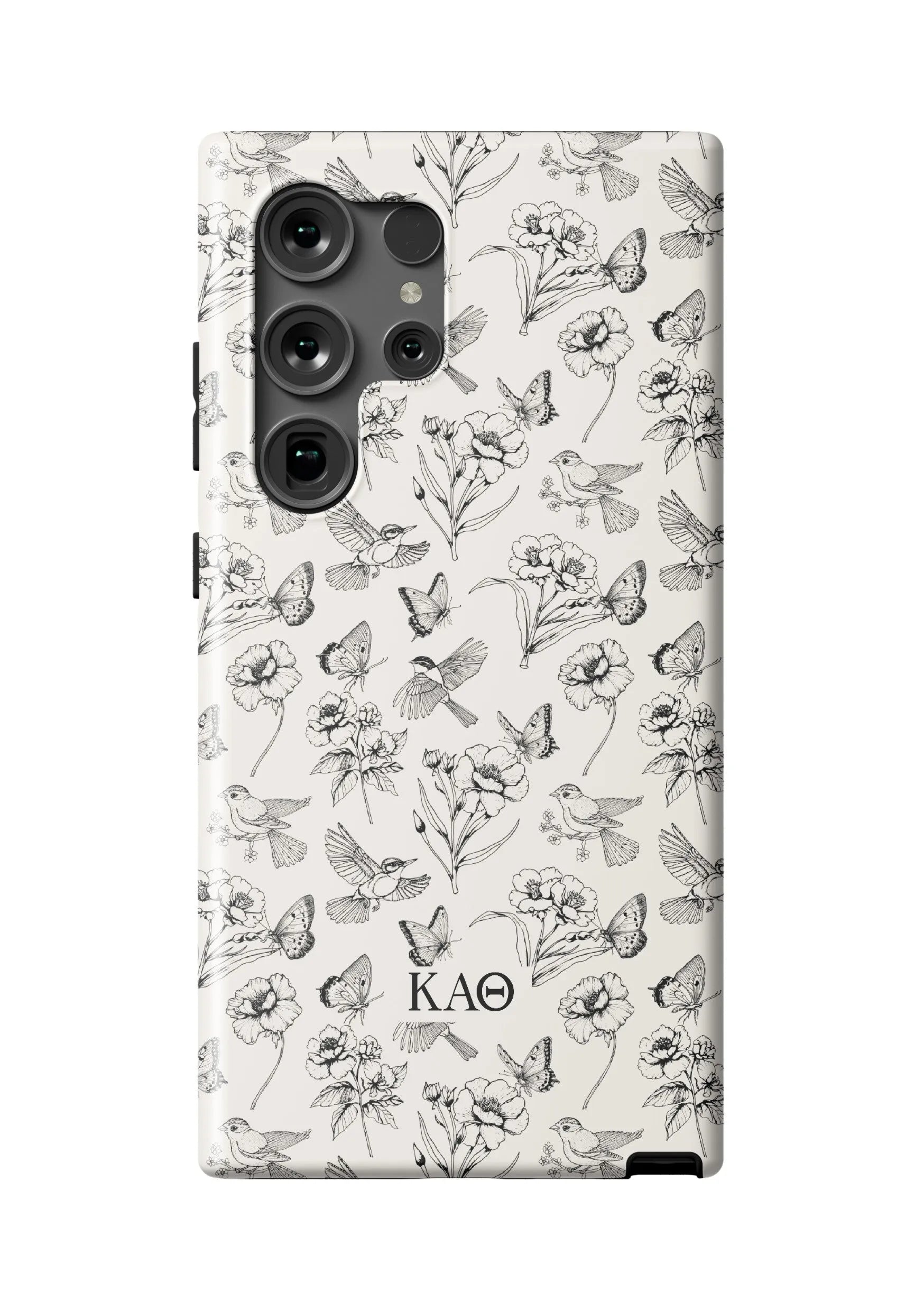 Kappa Alpha Theta Samsung Galaxy 24, 23 Mobile Phone Case - Vintage Floral Pattern Matte Mobile Phone Cases