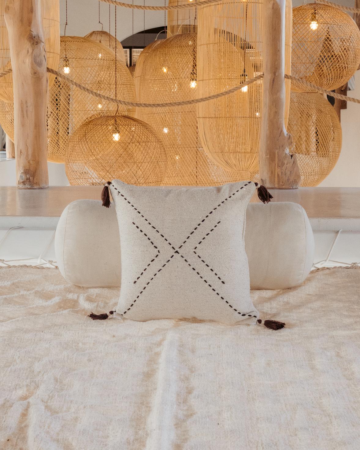 Ava Hand Stitched Cotton Pillows | Boho Dorm Decor