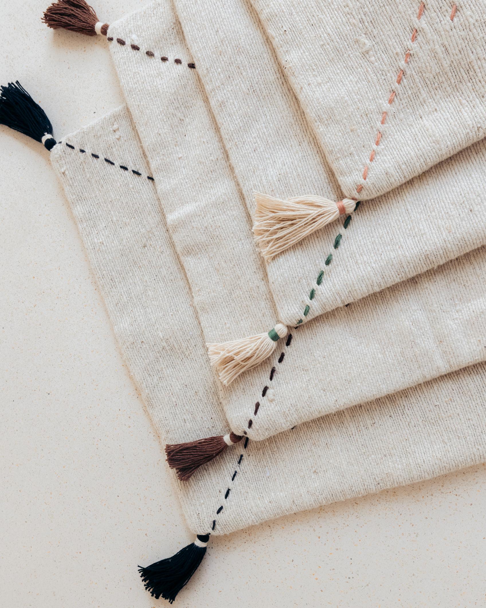 Ava Hand Stitched Cotton Pillows | Boho Dorm Decor