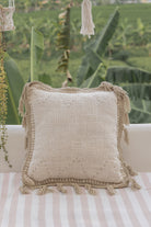 Gaia Hand Stitched Cotton Throw Pillow Cover | Boho Dorm Decor