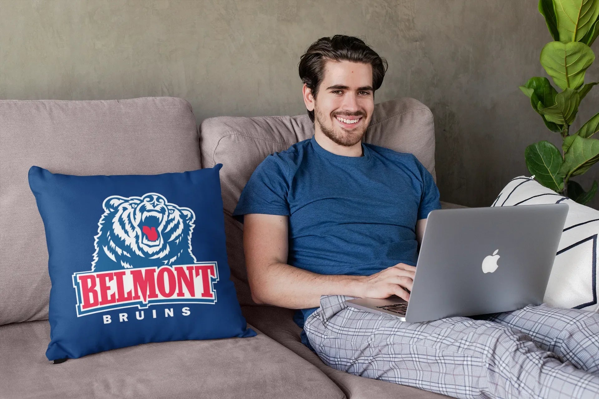 Belmont University Blue Pillow Cover 18" | Official Gift Shop | Decor | Festive Fit Home