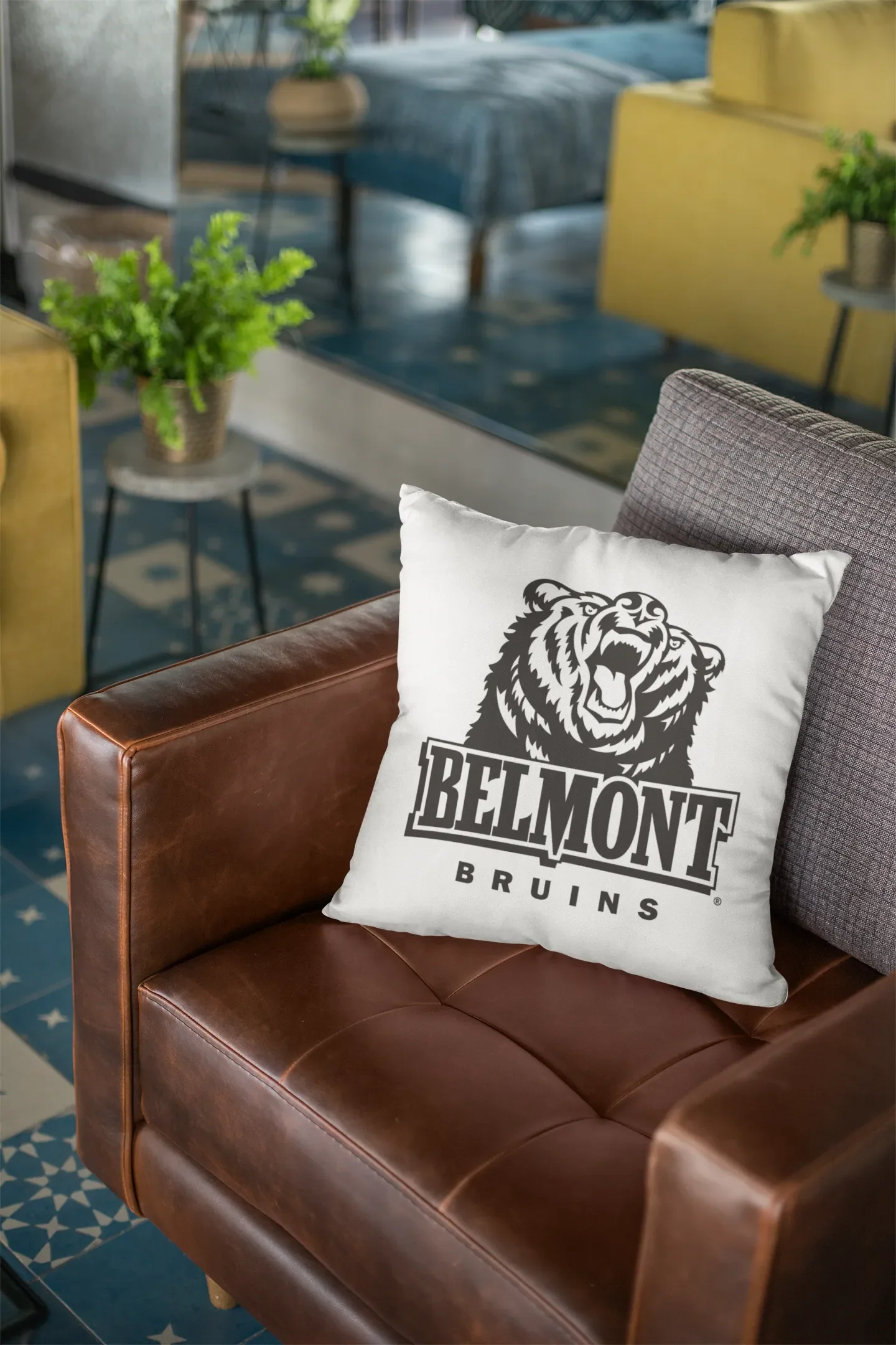 Belmont University Black Pillow Cover 18" | Official Merchandise  | Gifts and Decor | Festive Fit Home