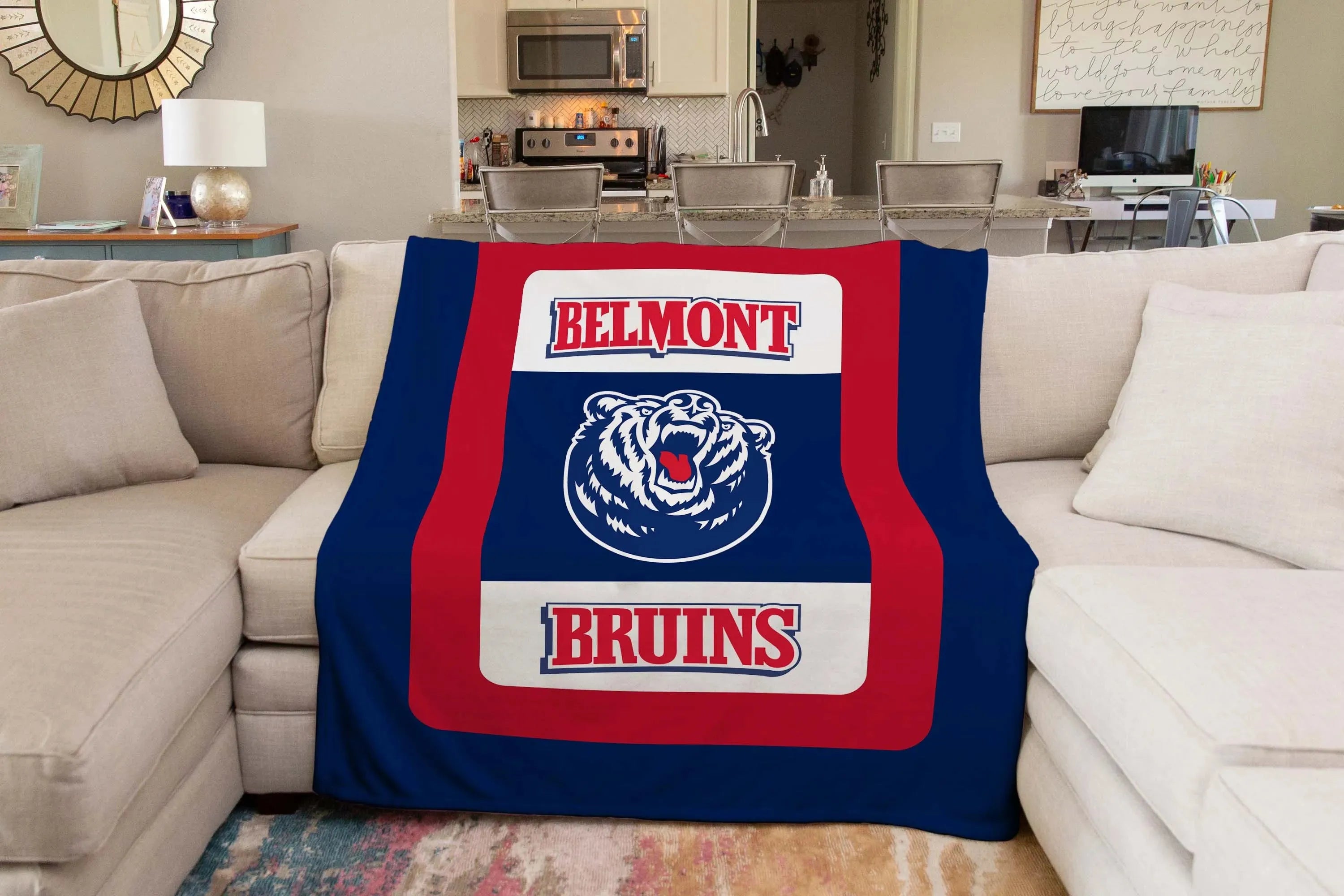 Belmont Bruins Classic Sherpa Blanket XL 60"x80" Throw Blankets