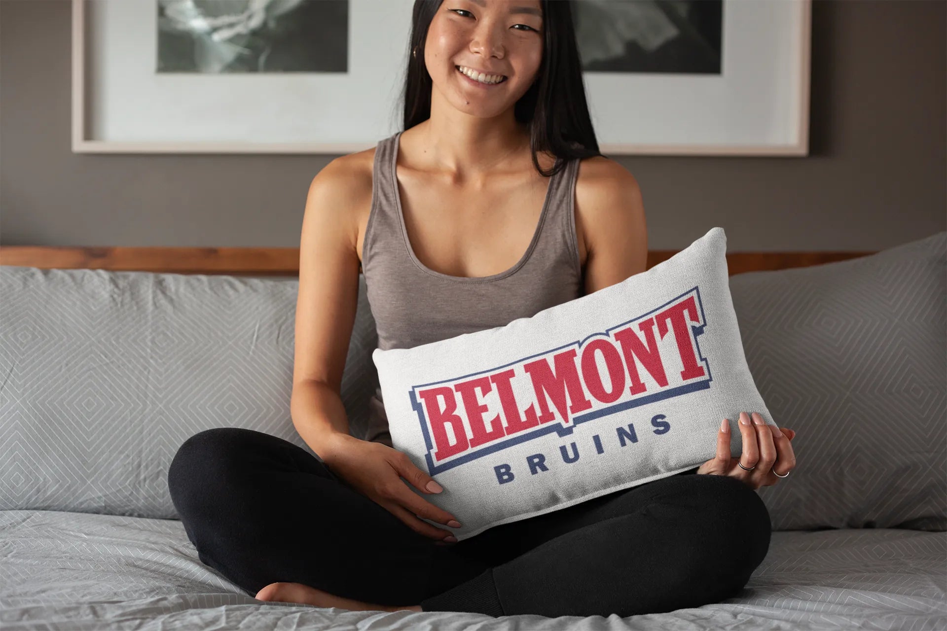 Belmont Bruins Lumbar Pillow Cover | Official Merchandise and Gifts | Festive Fit Home