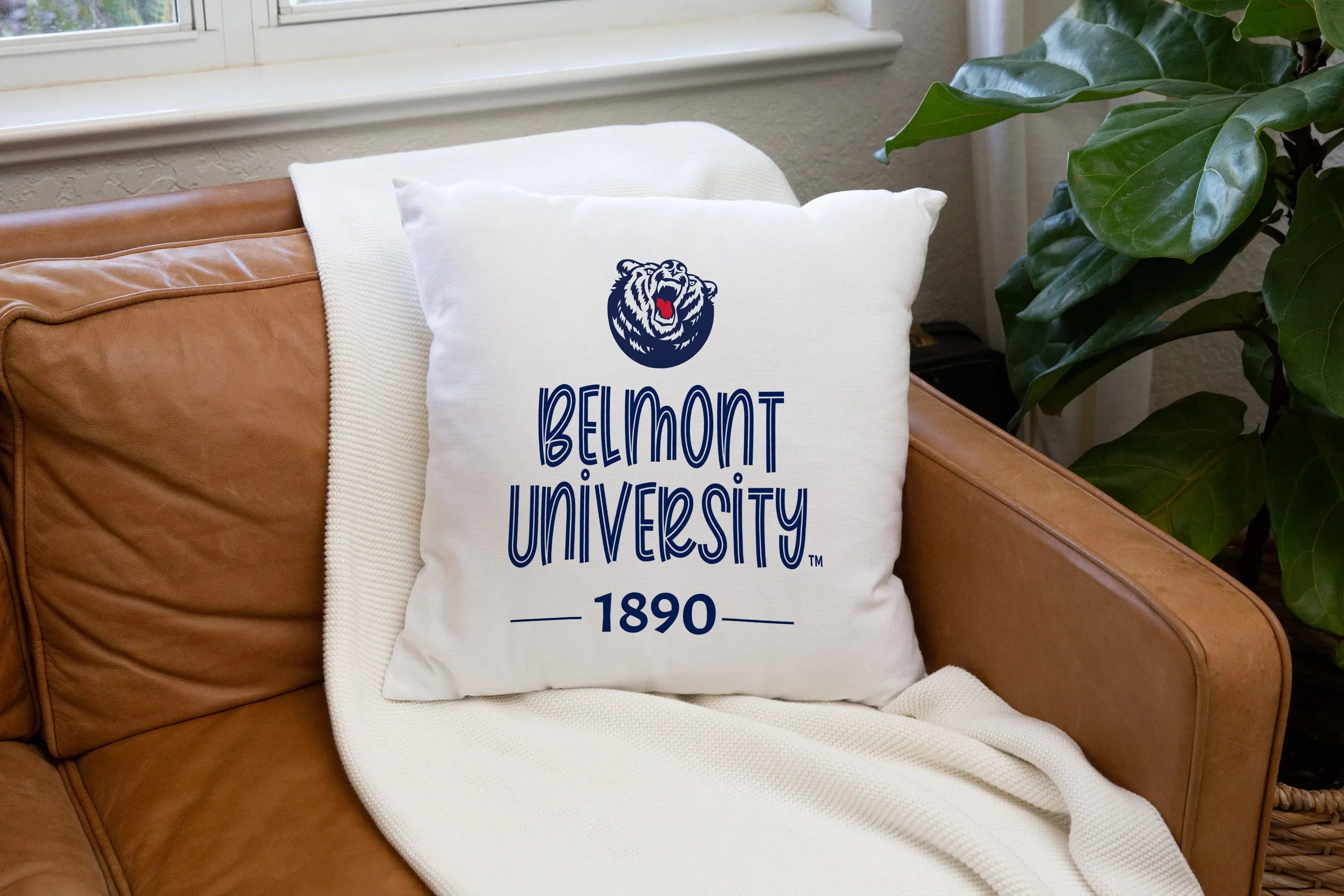 Belmont University 1890 Pillow Cover | Custom Bruins Gifts & Decor