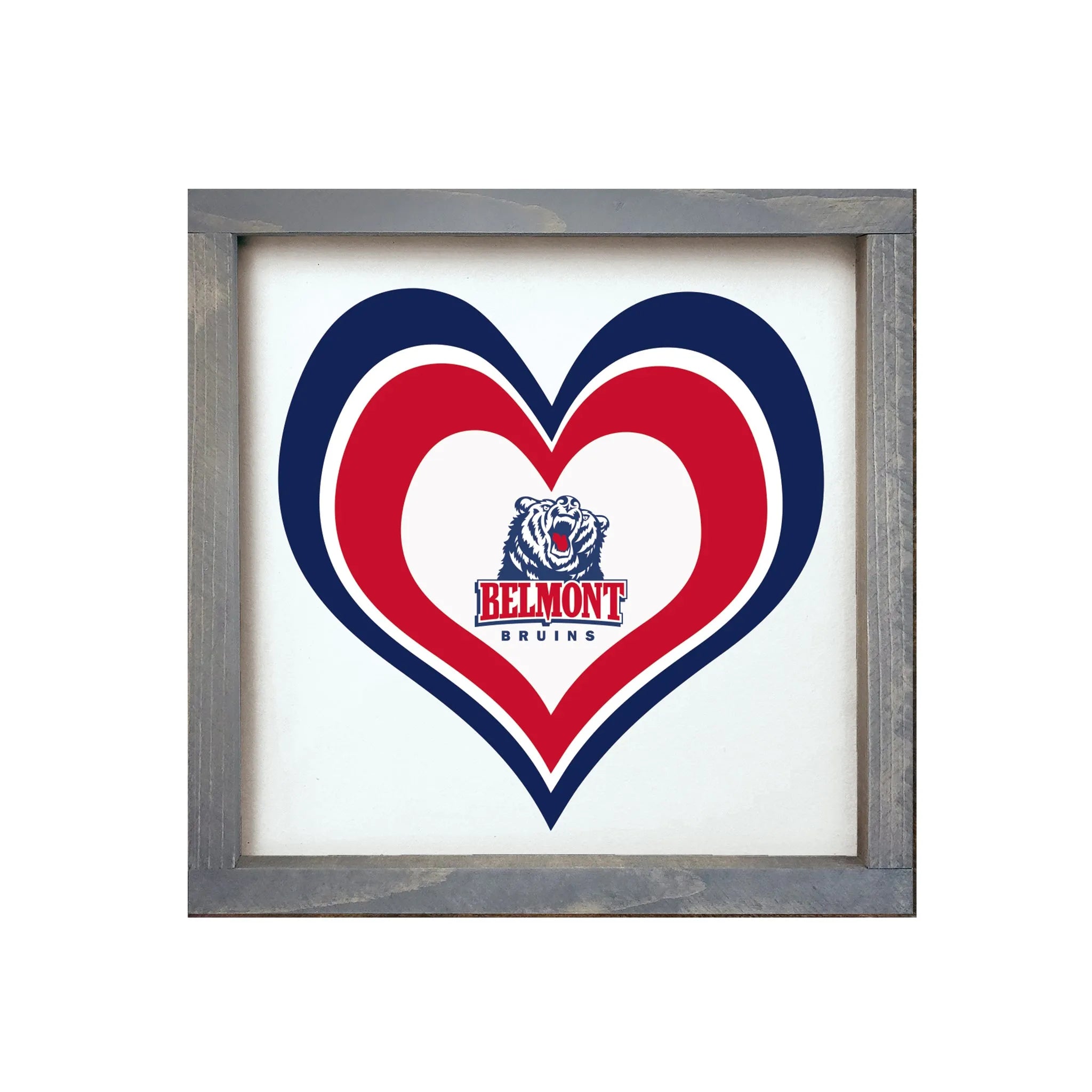 Belmont University Framed Sign - Heart 12"x12"