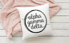 Alpha Gamma Delta Pillow Cover - Black Logo - 18" | Official Gift Shop | Merchandise | Festive Fit Home