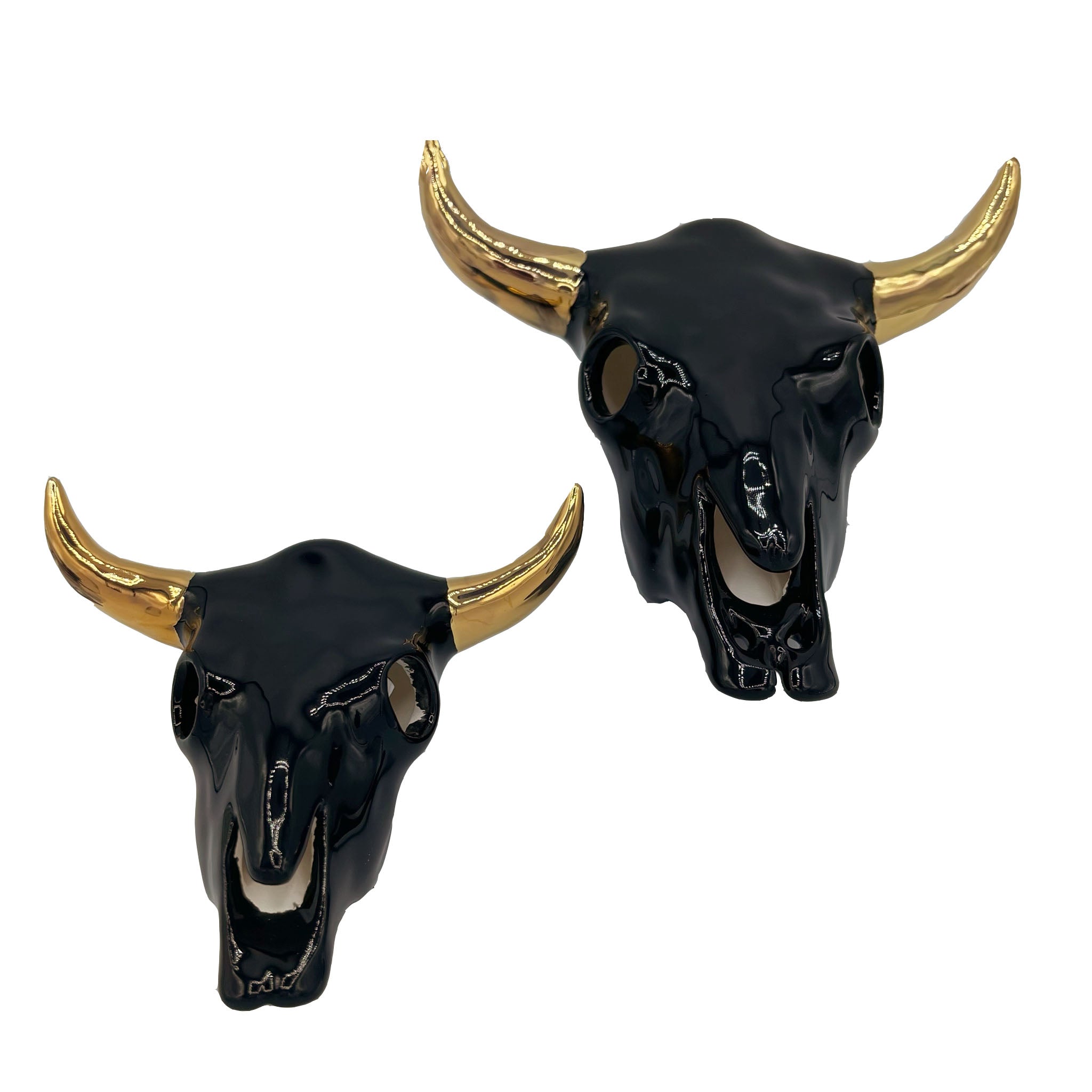 Monogrammed Cow Skull with Gold Accent