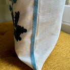 Blue Trim Wildflower Embroidered Pillow Cover | Cottage Core Dorm Decor