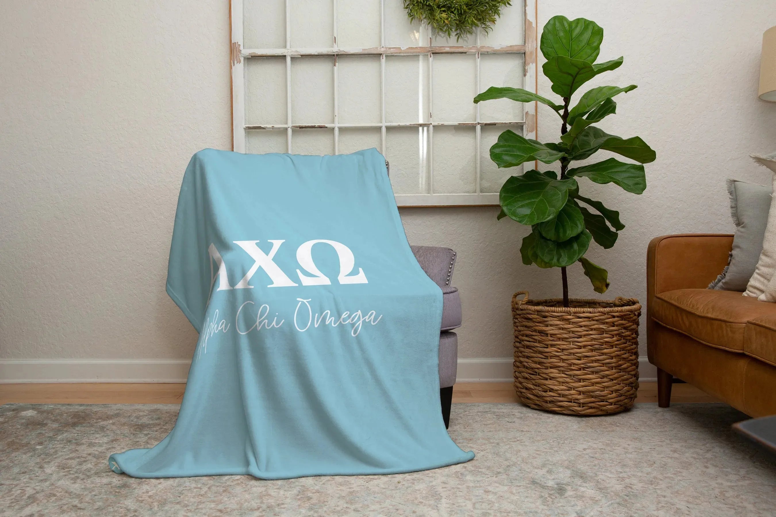 Alpha Chi Omega XL 60x80 Olympus Sherpa Throw Blanket Throw Blankets