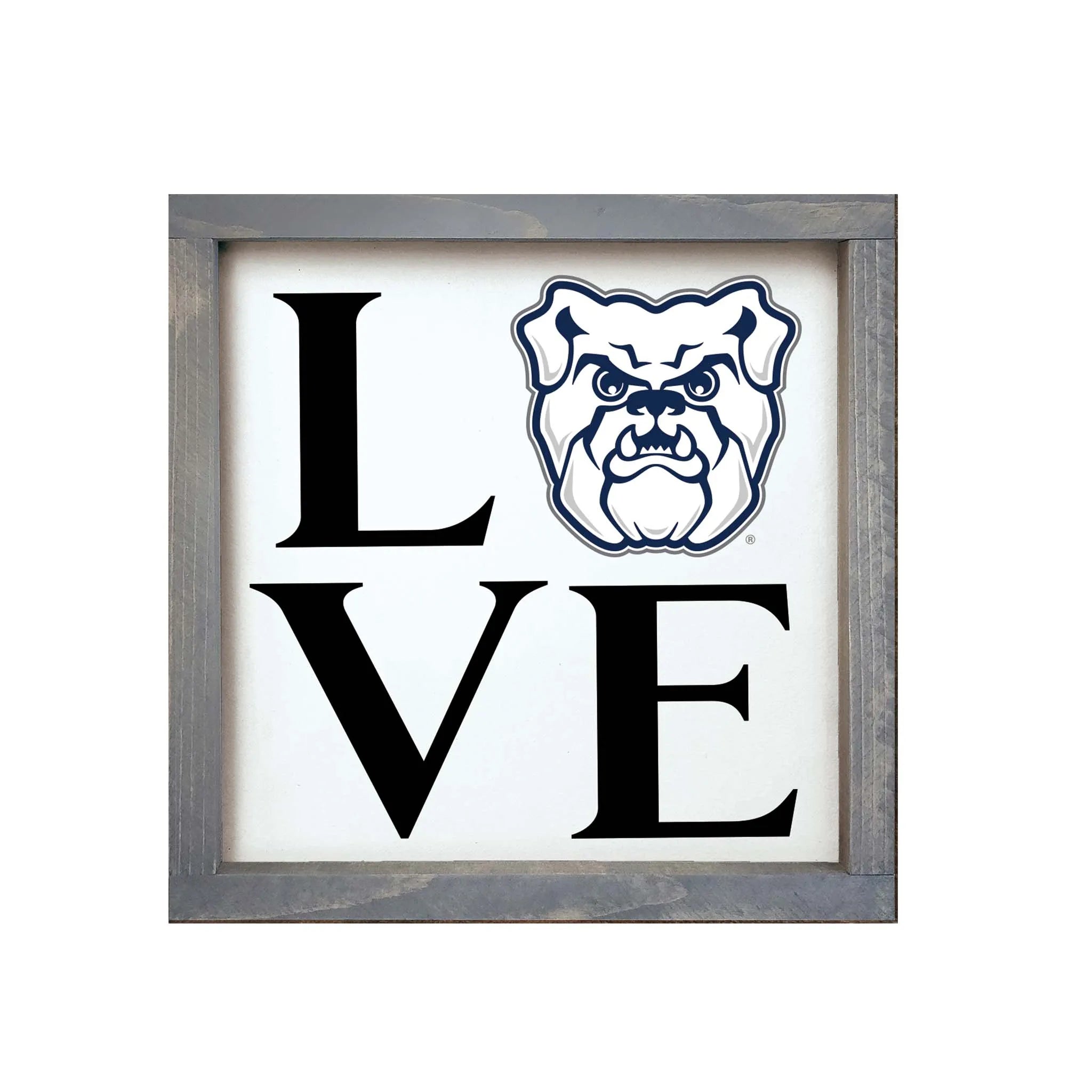 Butler University Framed Sign - "LOVE" 12x12 | Wall Art | Dorm Decor | Campus Greek Fit