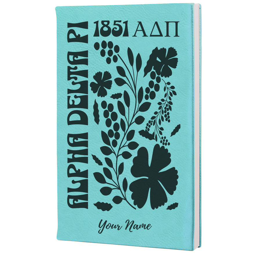 ADPi Personalized Leatherette Notebook Journal - Retro Floral