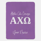 Personalized Alpha Chi Omega XL 60x80 Sherpa Blanket | AXO Gifts & Decor | Campus Greek Fit