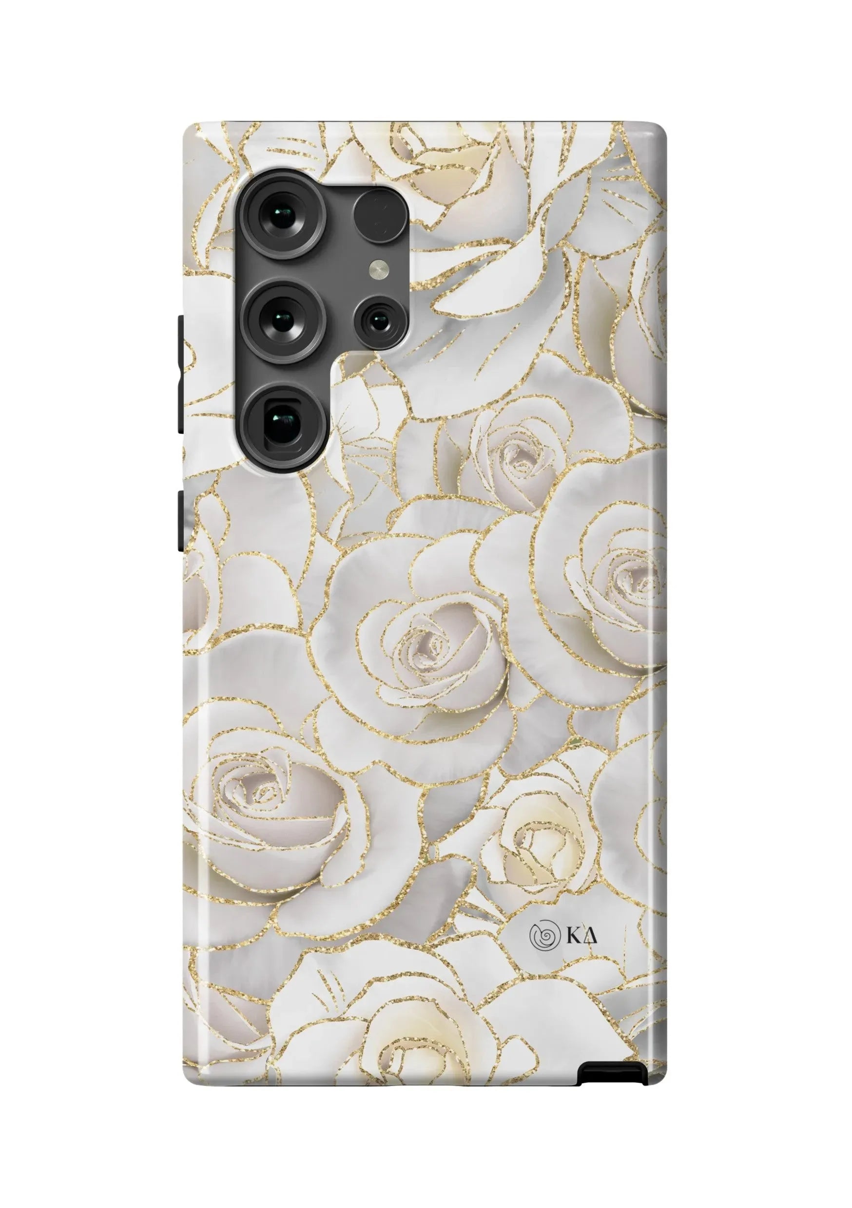 Kappa Delta Samsung Galaxy 24, 23 Mobile Phone Case - White Roses Gloss Mobile Phone Cases