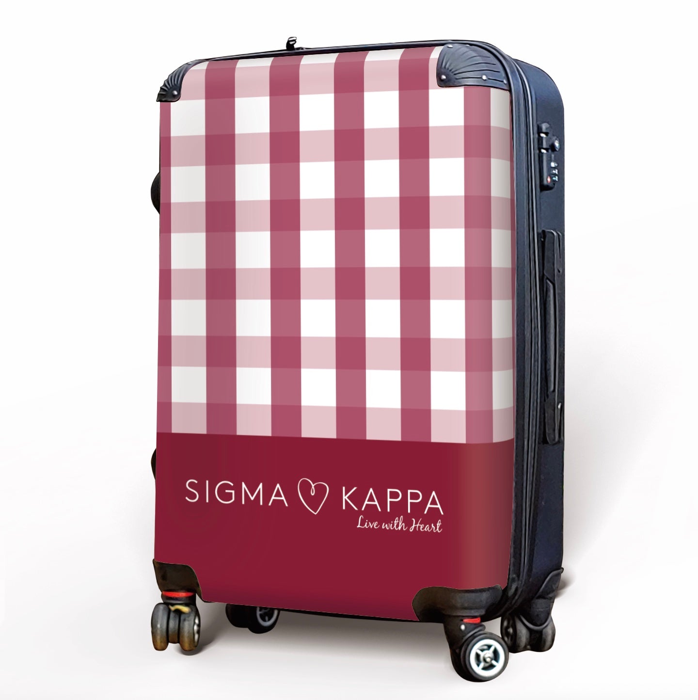 Sigma Kappa Carry-on Luggage - Gingham Suitcases