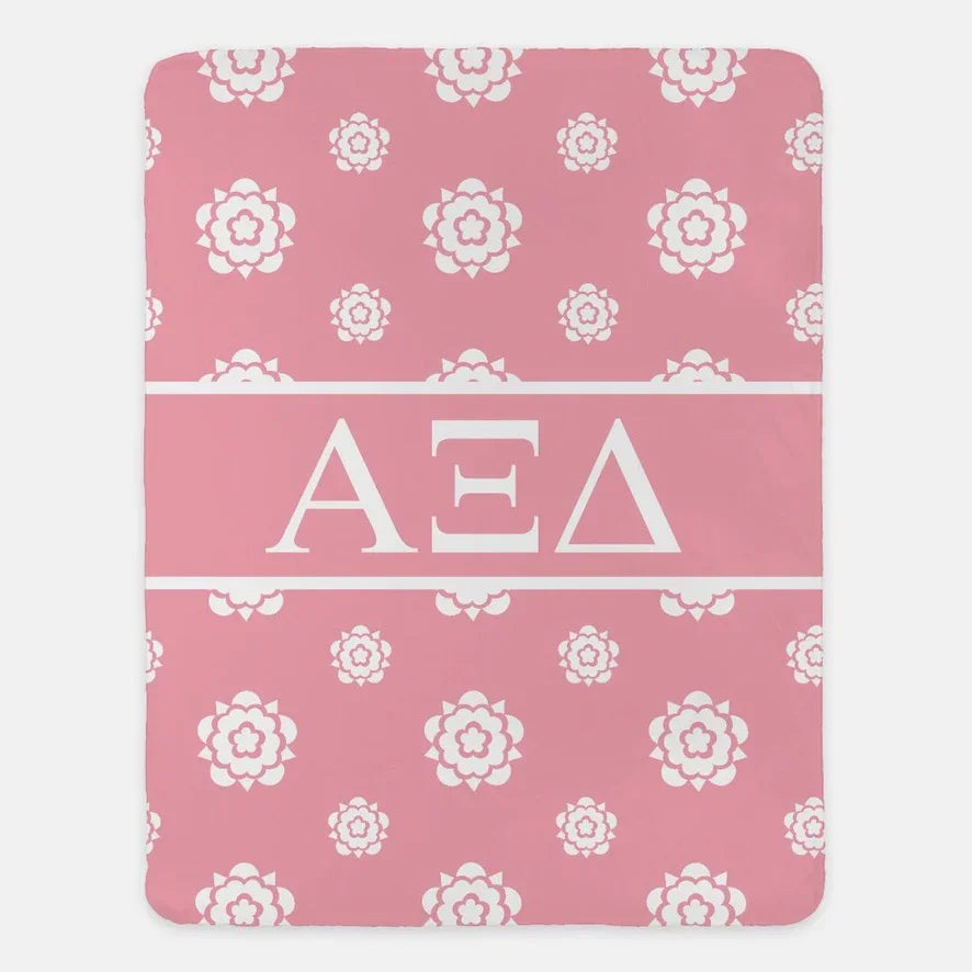 Alpha Xi Delta Blanket XL 60x80 - Tudor Rose | AXiD Gifts & Decor
